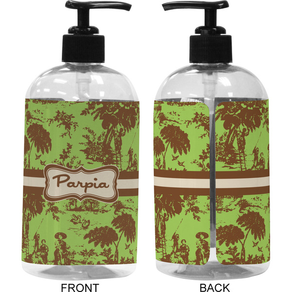 Green & Brown Toile 16 oz Plastic Liquid Dispenser (Approval)
