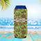 Green & Brown Toile 16oz Can Sleeve - LIFESTYLE