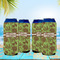 Green & Brown Toile 16oz Can Sleeve - Set of 4 - LIFESTYLE