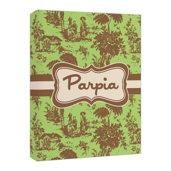 Custom Green & Brown Toile Canvas Print - 16x20 (Personalized)
