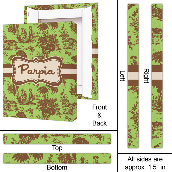 Green & Brown Toile 16x20 - Canvas Print - Approval