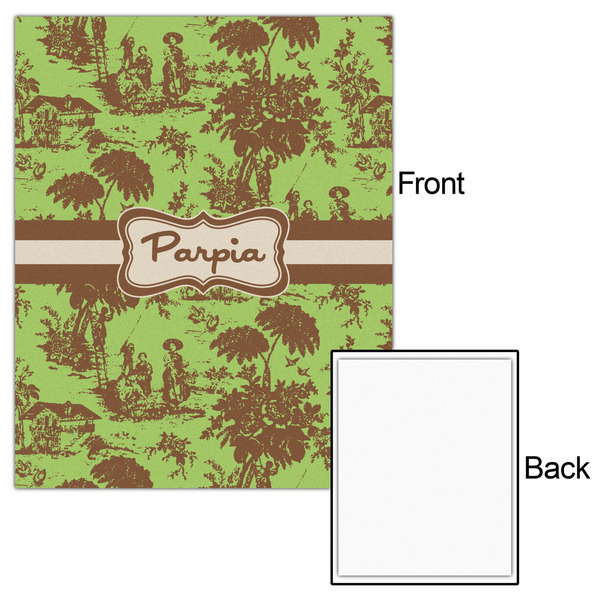 Green & Brown Toile 16x20 - Matte Poster - Front & Back