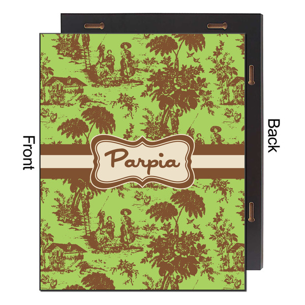Green & Brown Toile 16x20 Wood Print - Front & Back View