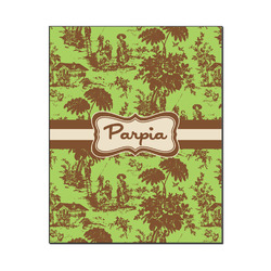 Green & Brown Toile Wood Print - 16x20 (Personalized)