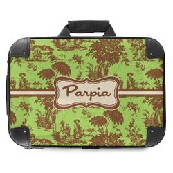 Green & Brown Toile Hard Shell Briefcase - 18" (Personalized)