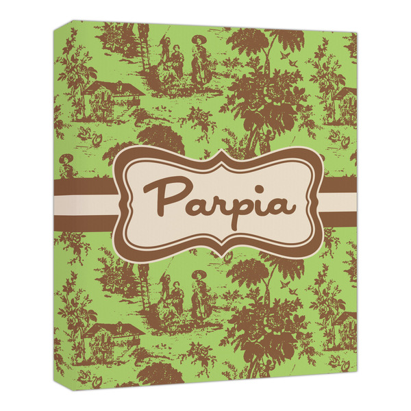 Custom Green & Brown Toile Canvas Print - 20x24 (Personalized)