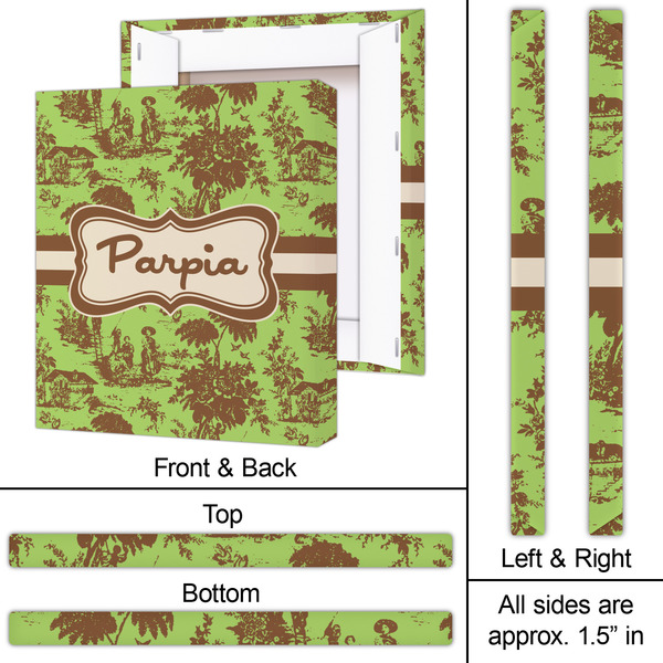 Green & Brown Toile 20x24 - Canvas Print - Approval