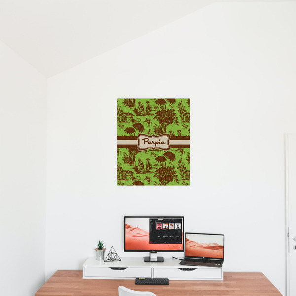 Green & Brown Toile 20x24 - Matte Poster - On the Wall