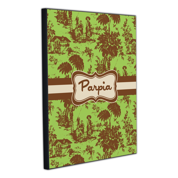 Green & Brown Toile 20x24 Wood Print - Angle View