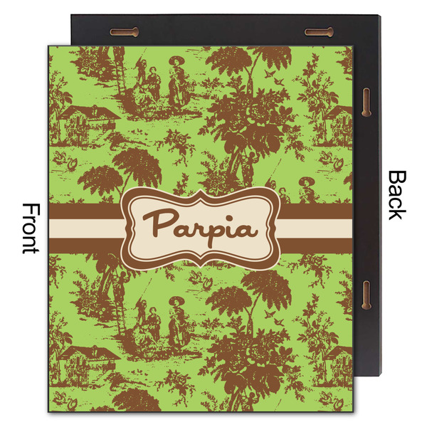 Green & Brown Toile 20x24 Wood Print - Front & Back View