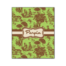 Green & Brown Toile Wood Print - 20x24 (Personalized)