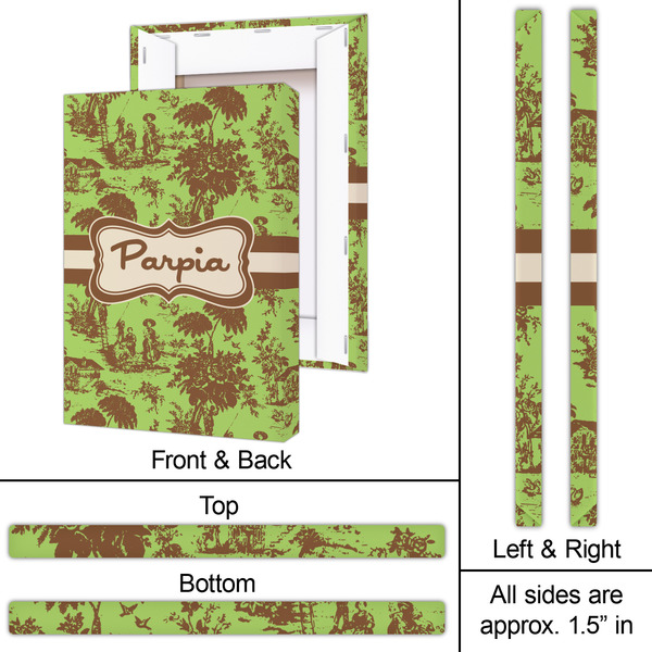 Green & Brown Toile 20x30 - Canvas Print - Approval