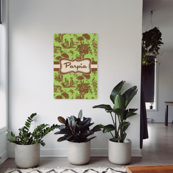 Green & Brown Toile 20x30 - Canvas Print - In Context