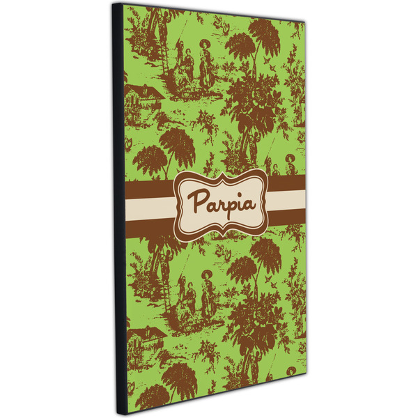 Green & Brown Toile 20x30 Wood Print - Angle View