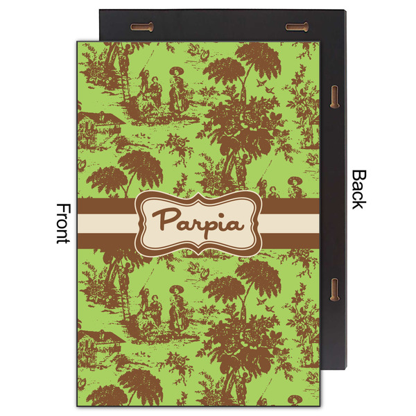 Green & Brown Toile 20x30 Wood Print - Front & Back View