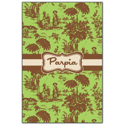 Green & Brown Toile Wood Print - 20x30 (Personalized)