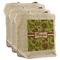 Green & Brown Toile 3 Reusable Cotton Grocery Bags - Front View