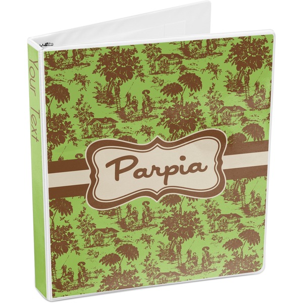 Green & Brown Toile 3-Ring Binder 3/4 - Main