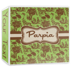 Green & Brown Toile 3-Ring Binder - 3 inch (Personalized)
