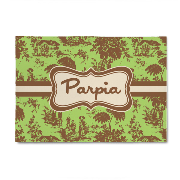 Custom Green & Brown Toile 4' x 6' Indoor Area Rug (Personalized)