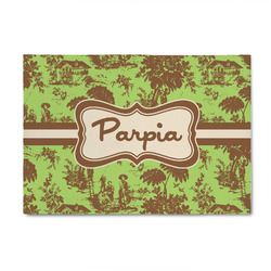 Green & Brown Toile 4' x 6' Patio Rug (Personalized)