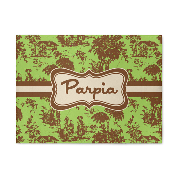 Custom Green & Brown Toile Area Rug (Personalized)