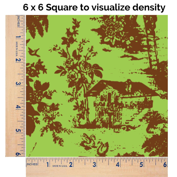 Green & Brown Toile 6x6 Swatch of Fabric