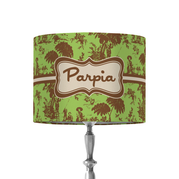 Custom Green & Brown Toile 8" Drum Lamp Shade - Fabric (Personalized)