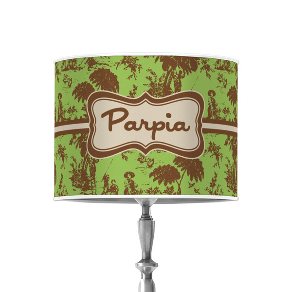 Custom Green & Brown Toile 8" Drum Lamp Shade - Poly-film (Personalized)