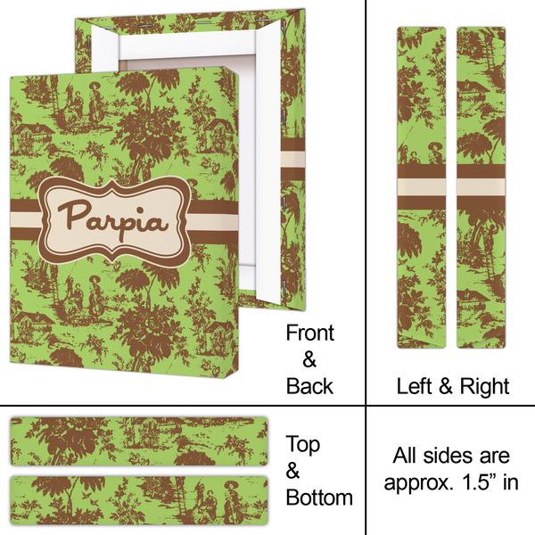 Green & Brown Toile 8x10 - Canvas Print - Approval