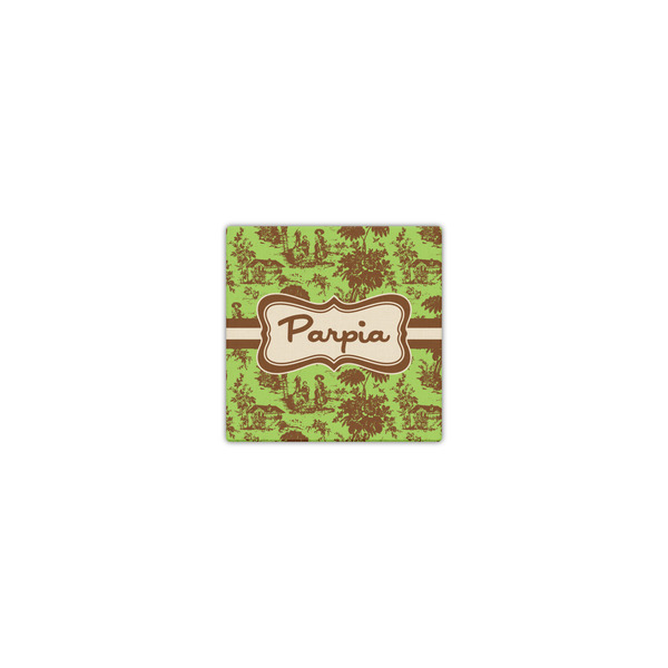 Green & Brown Toile 8x8 - Canvas Print - Front View