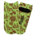 Green & Brown Toile Adult Ankle Socks (Personalized)