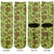 Green & Brown Toile Adult Crew Socks - Double Pair - Front and Back - Apvl