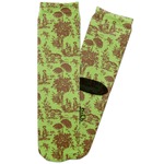Green & Brown Toile Adult Crew Socks (Personalized)