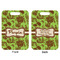 Green & Brown Toile Aluminum Luggage Tag (Front + Back)
