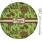 Green & Brown Toile Appetizer / Dessert Plate
