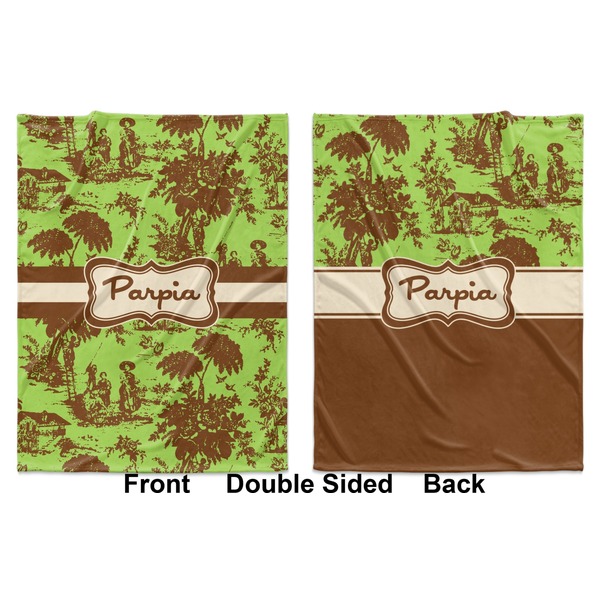 Green & Brown Toile Baby Blanket (Double Sided - Printed Front and Back)