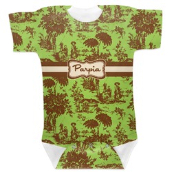 Green & Brown Toile Baby Bodysuit 12-18 (Personalized)