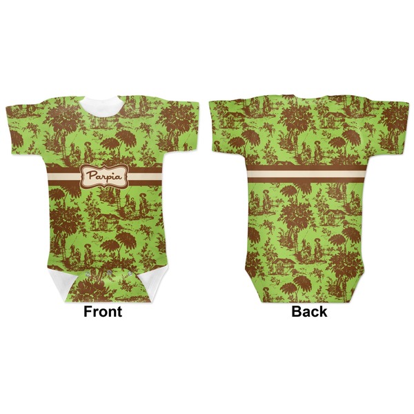 Green & Brown Toile Baby Bodysuit Approval