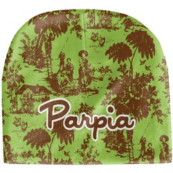 Green & Brown Toile Baby Hat (Beanie) (Personalized)