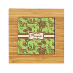 Green & Brown Toile Bamboo Trivet with Ceramic Tile Insert (Personalized)
