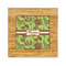 Green & Brown Toile Bamboo Trivet with 6" Tile - FRONT