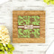 Green & Brown Toile Bamboo Trivet with 6" Tile - LIFESTYLE