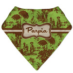 Green & Brown Toile Bandana Bib (Personalized)
