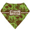 Green & Brown Toile Bandana Bib (Personalized)