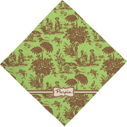 Green & Brown Toile Dog Bandana Scarf w/ Name or Text