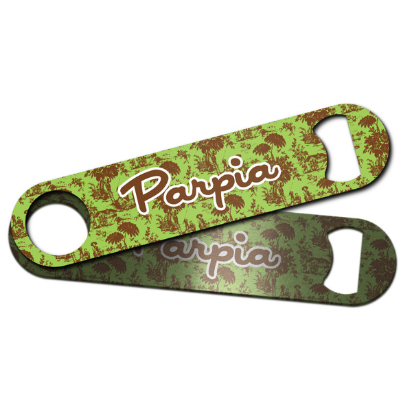 Green & Brown Toile Bar Bottle Opener - Main