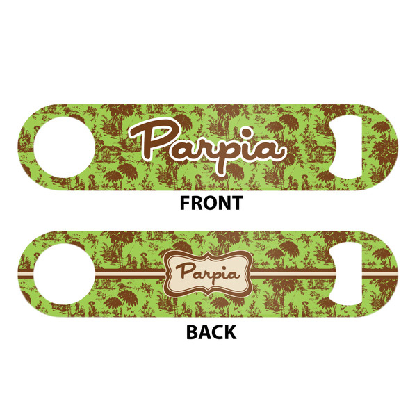 Green & Brown Toile Bar Bottle Opener - White - Approval