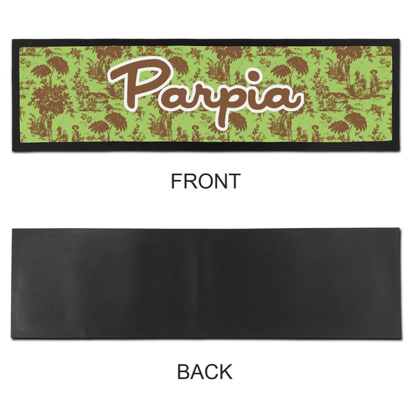 Green & Brown Toile Bar Mat - Large - APPROVAL