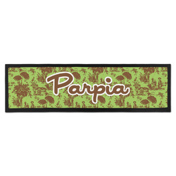 Green & Brown Toile Bar Mat - Large (Personalized)